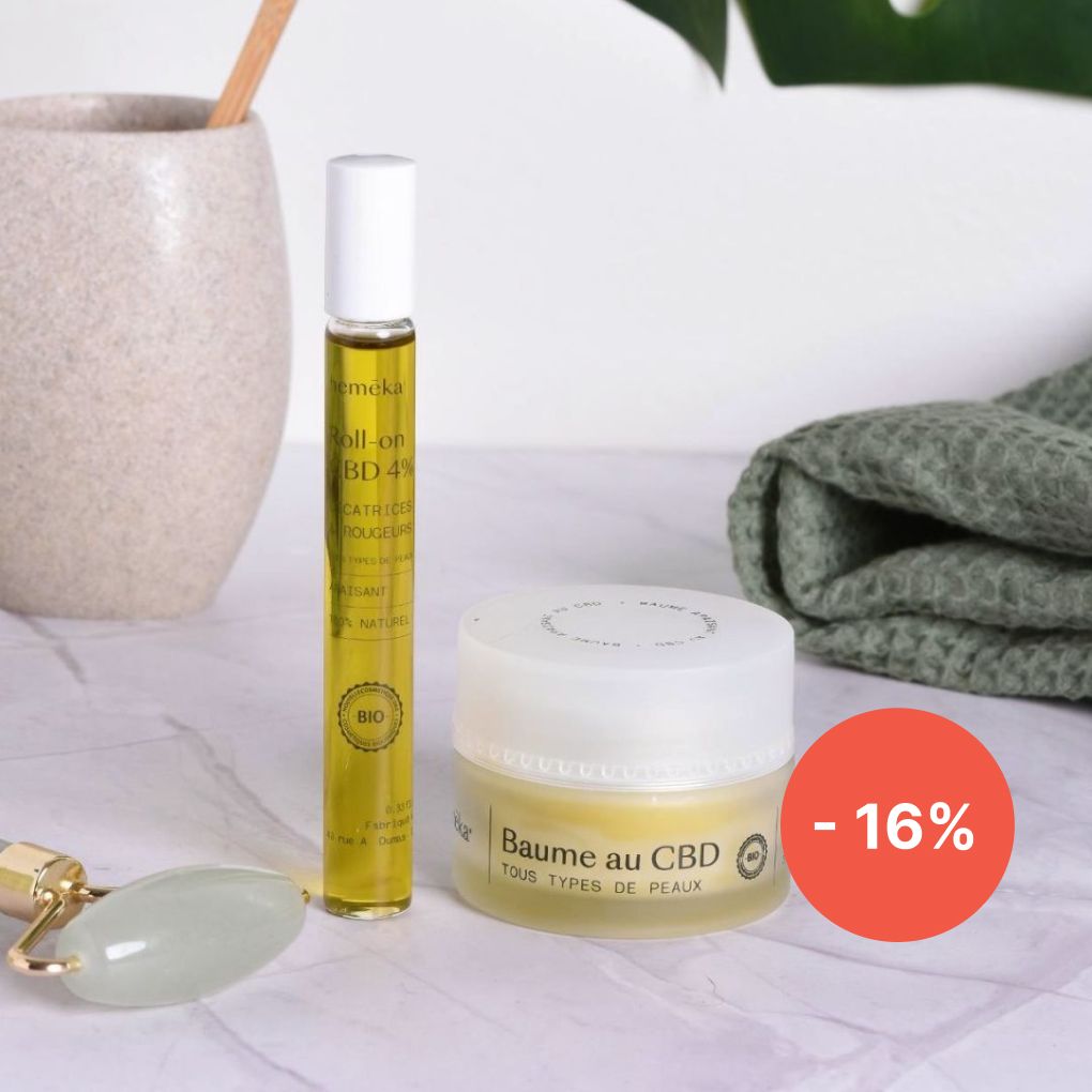 Coffret DUO cosmétiques CBD : Baume + Roll On